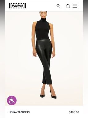 Wolford Black Jenna Cropped Faux-Leather Trousers